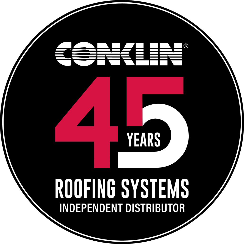conklin roofing 45 year logo