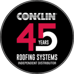 conklin roofing 45 year logo